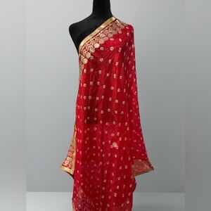 Elegant Red and Gold duppatta